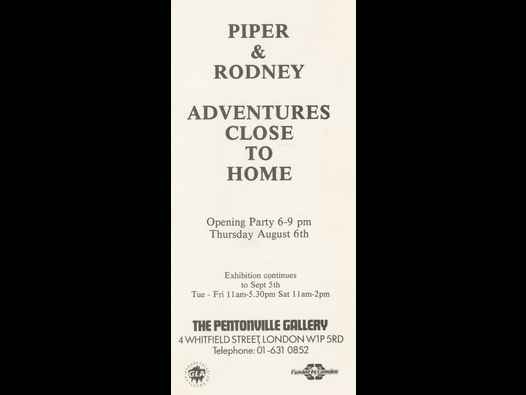 image of Piper & Rodney: Adventures Close to Home - opening party card