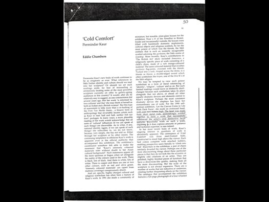 image of Permindar Kaur | Cold Comfort - Eddie Chambers’ review