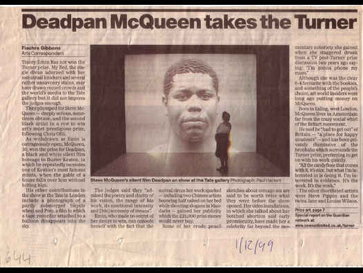 image of Deadpan McQueen takes the Turner