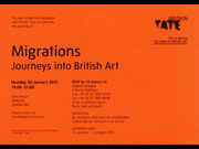 Click to view details and links for Migrations: Journeys Through British Art - Recepton and Private View card